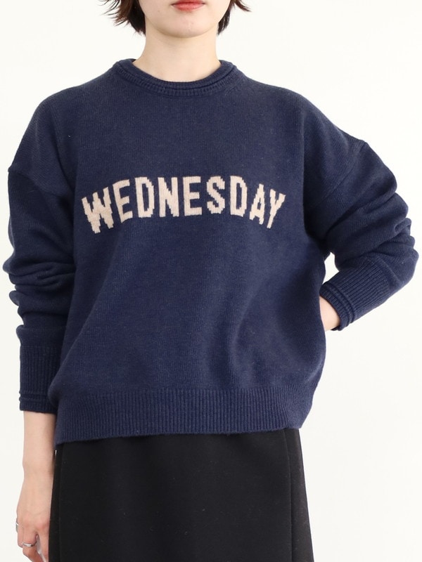 【ルメランジュ】ウールナイロンロゴニット 