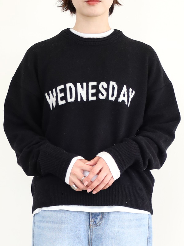 【ルメランジュ】ウールナイロンロゴニット 