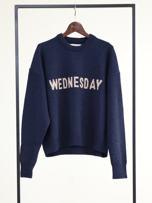 【ルメランジュ】ウールナイロンロゴニット 