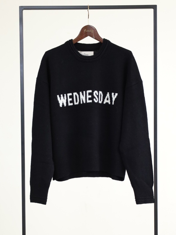 【ルメランジュ】ウールナイロンロゴニット 