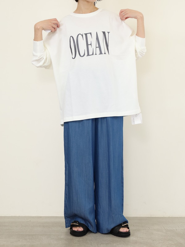 【siro de la bonte】2way ラメプリントワイドロンT