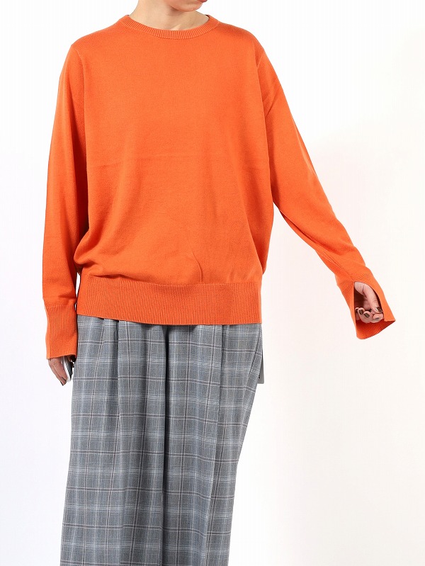 【ANTHOM】袖口スリットハイゲージニット