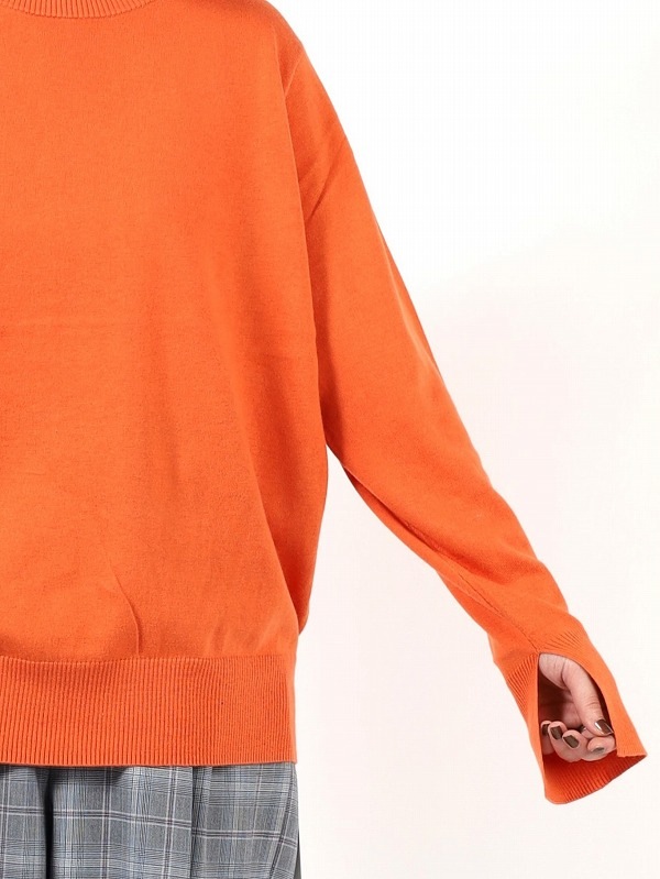 【ANTHOM】袖口スリットハイゲージニット