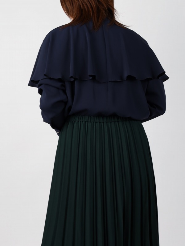 【dolly-sean】とろみサテンケープブラウス