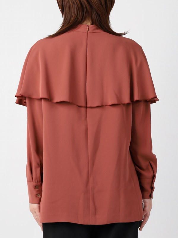 【dolly-sean】とろみサテンケープブラウス