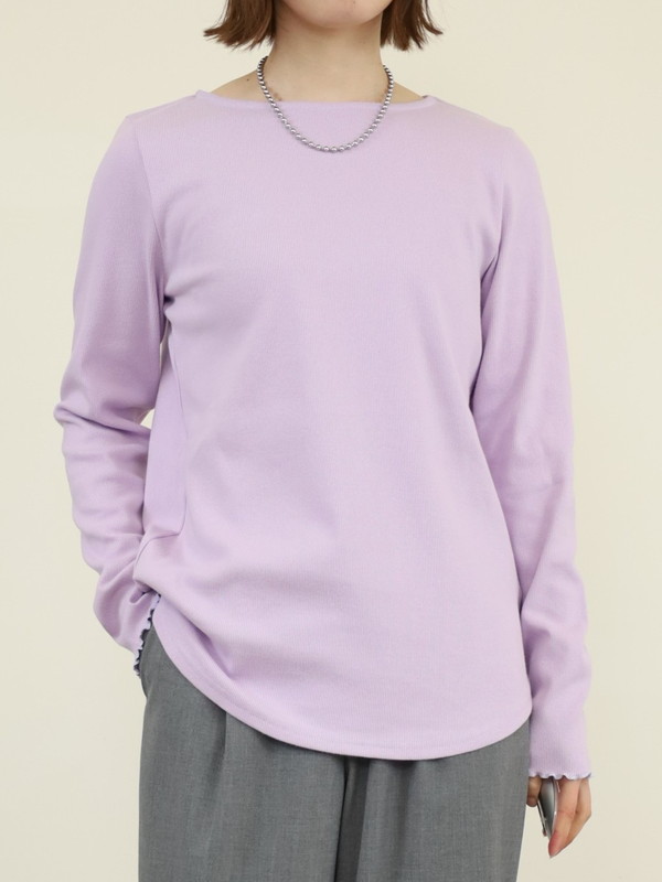【trois】ストレッチテレコ長袖カットソー