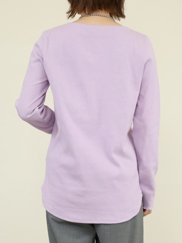 【trois】ストレッチテレコ長袖カットソー