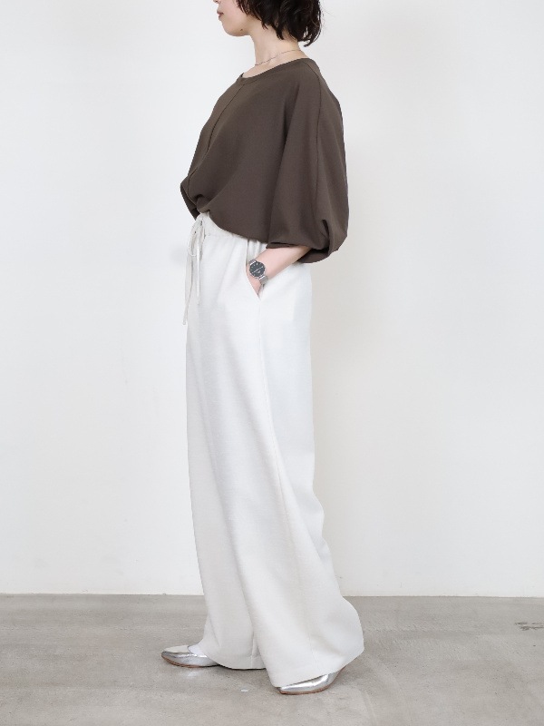 【trois】スラブツイードワイドバレルパンツ