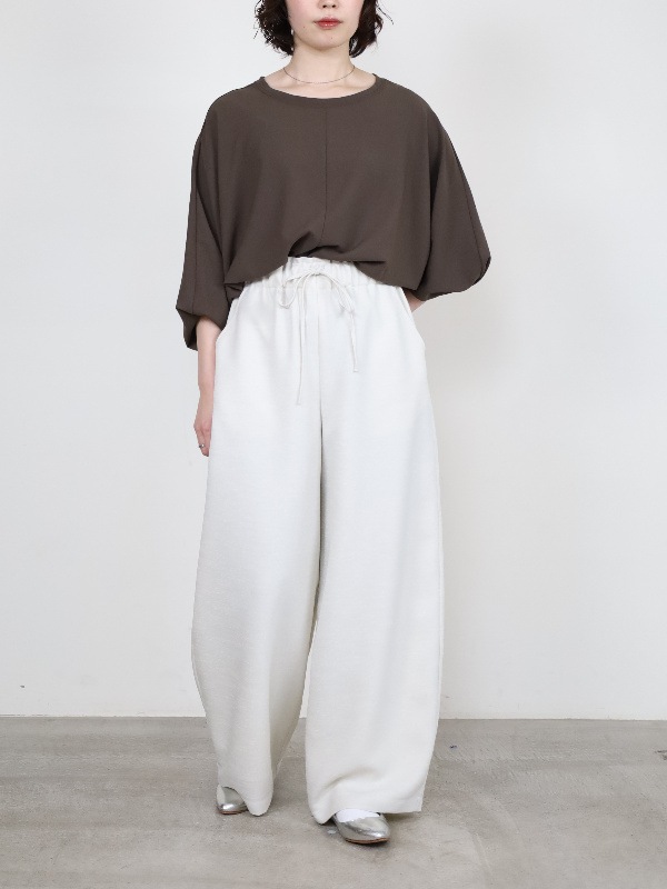 【trois】スラブツイードワイドバレルパンツ
