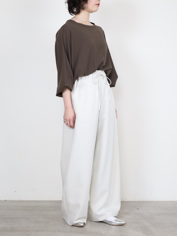 【trois】スラブツイードワイドバレルパンツ