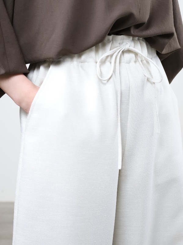 【trois】スラブツイードワイドバレルパンツ