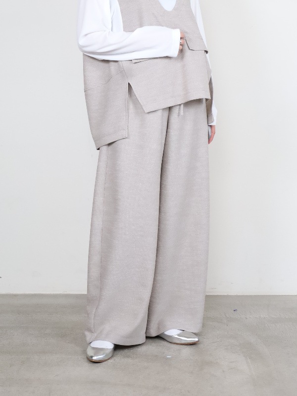 【trois】スラブツイードワイドバレルパンツ