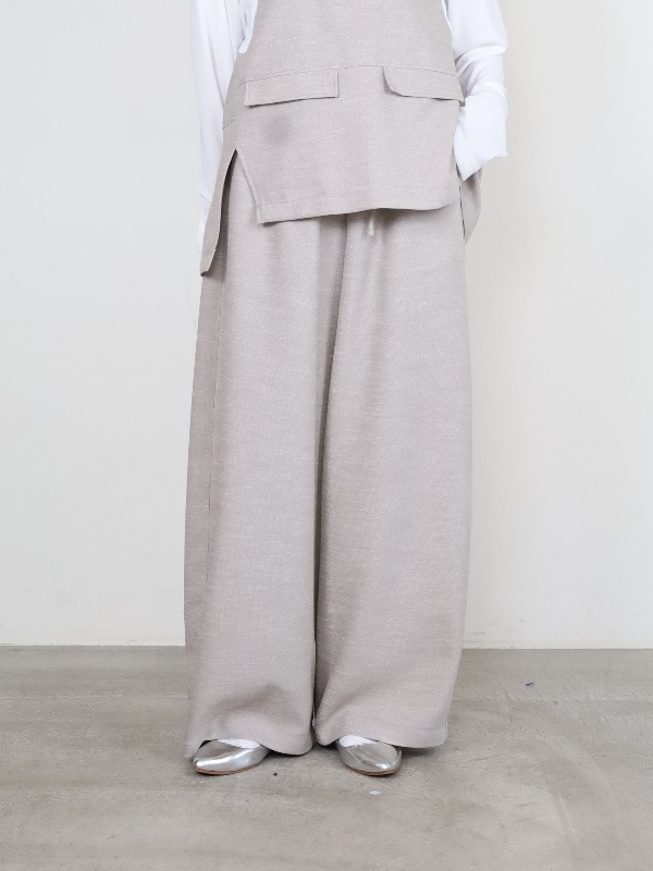 【trois】スラブツイードワイドバレルパンツ