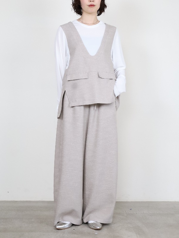 【trois】スラブツイードワイドバレルパンツ