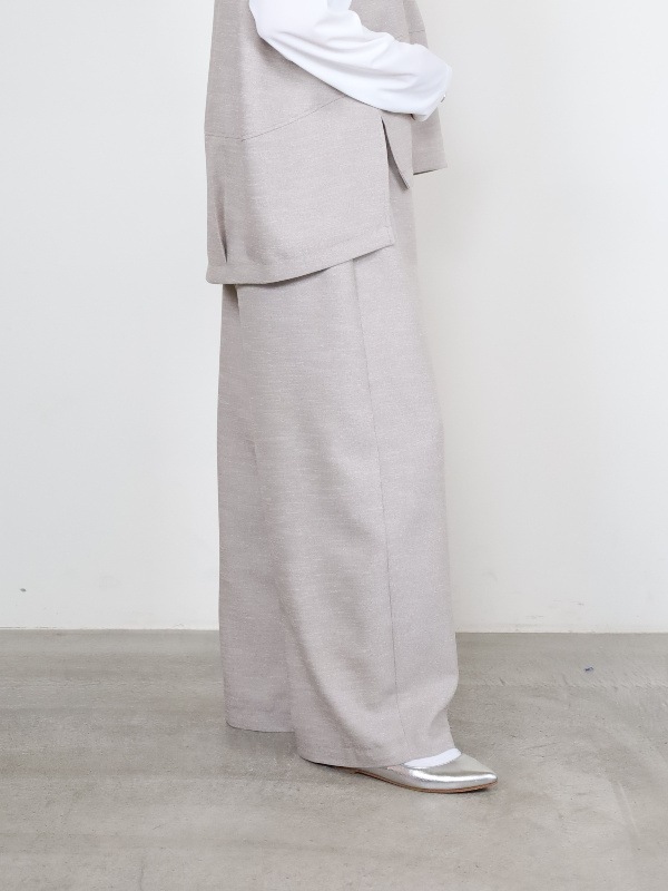 【trois】スラブツイードワイドバレルパンツ