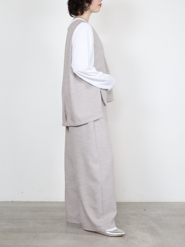 【trois】スラブツイードワイドバレルパンツ