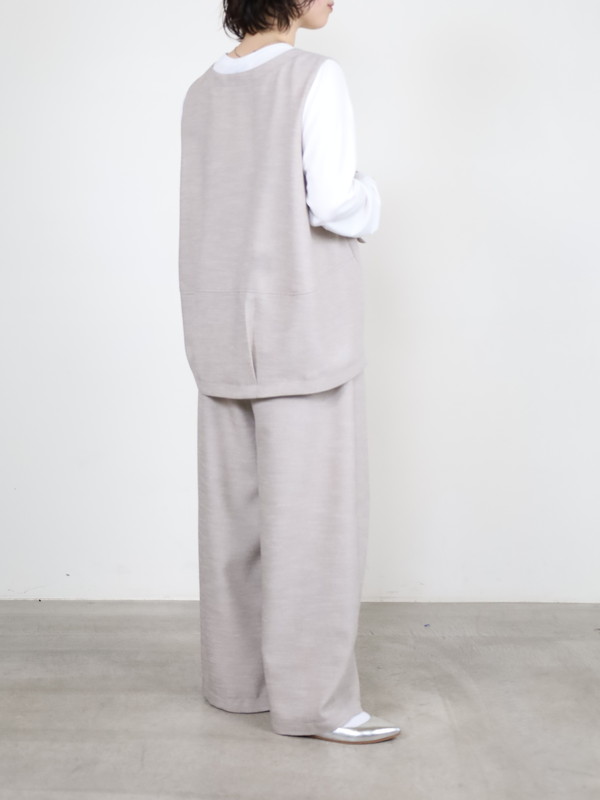 【trois】スラブツイードワイドバレルパンツ