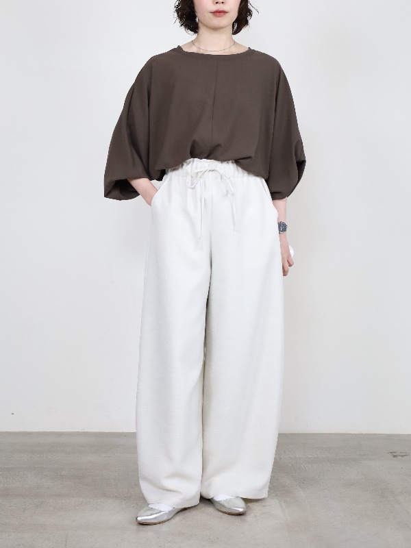 【trois】スラブツイードワイドバレルパンツ