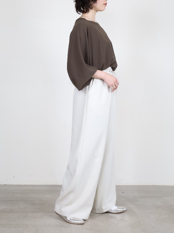 【trois】スラブツイードワイドバレルパンツ