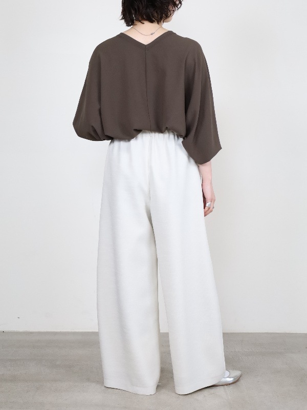 【trois】スラブツイードワイドバレルパンツ