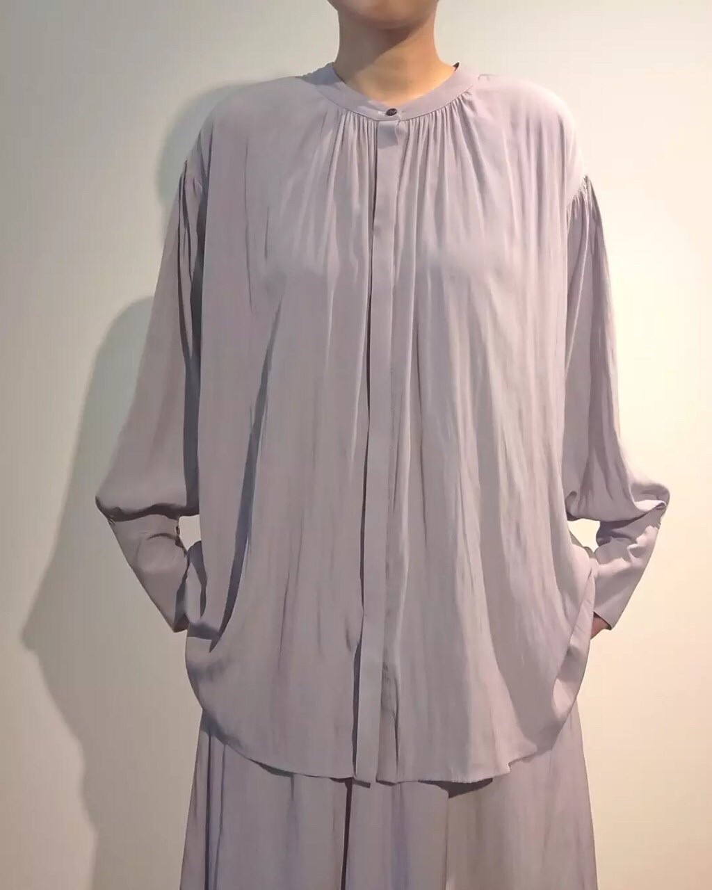 【Boutique Ordinary】ヴィンテージノーカラーブラウス