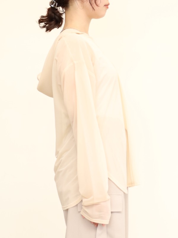 【CHIGNON】フロストシアー長袖フーディー 