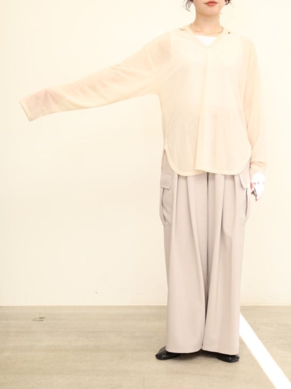 【CHIGNON】フロストシアー長袖フーディー 