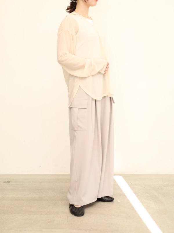 【CHIGNON】フロストシアー長袖フーディー 