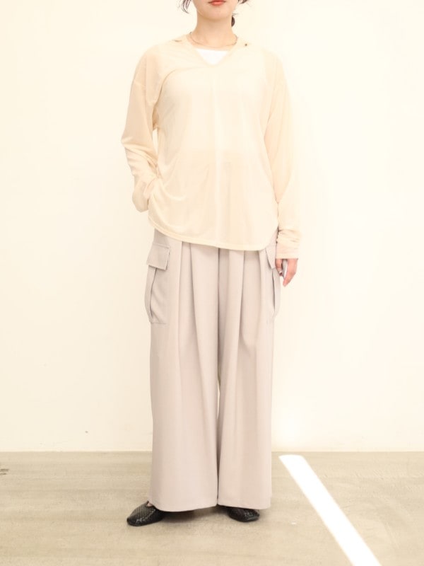 【CHIGNON】フロストシアー長袖フーディー 