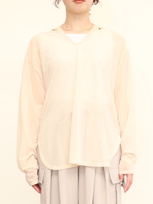 【CHIGNON】フロストシアー長袖フーディー 