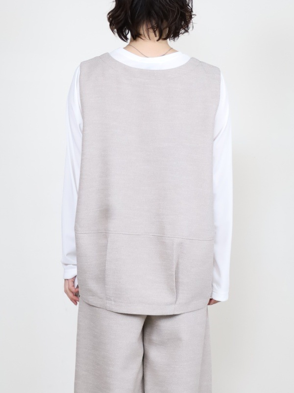 【trois】スラブツイードレイヤードブラウス