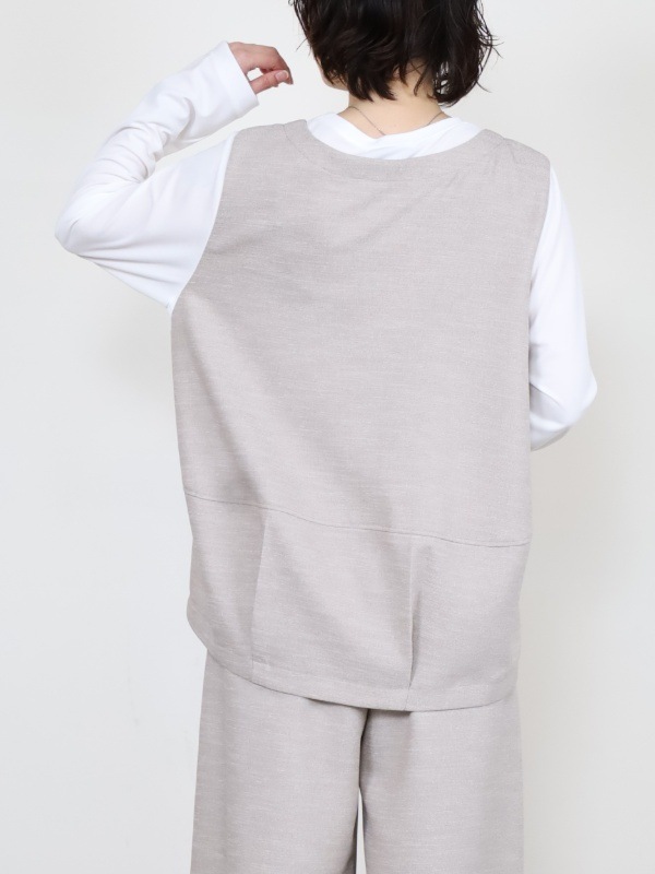 【trois】スラブツイードレイヤードブラウス