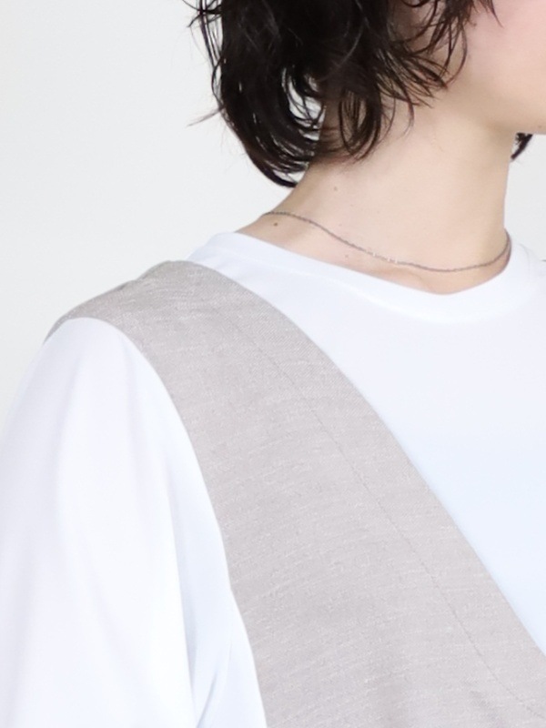 【trois】スラブツイードレイヤードブラウス