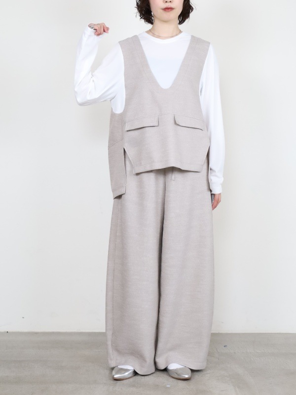 【trois】スラブツイードレイヤードブラウス