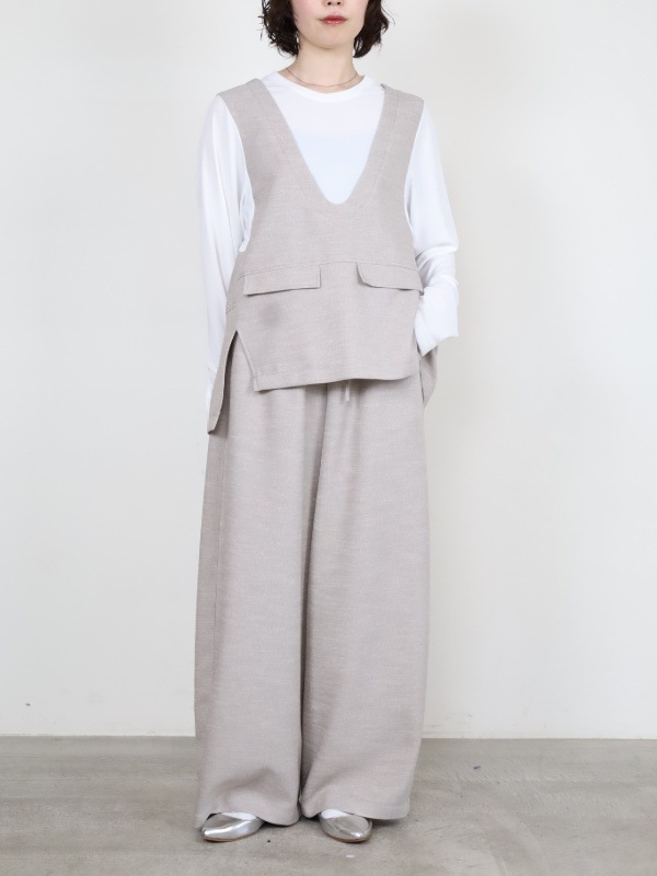 【trois】スラブツイードレイヤードブラウス