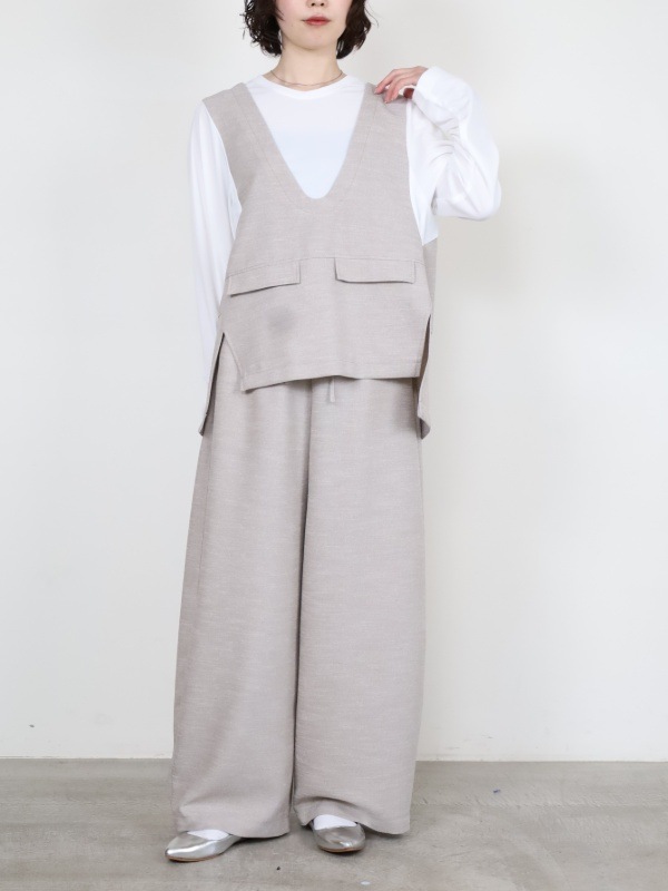 【trois】スラブツイードレイヤードブラウス