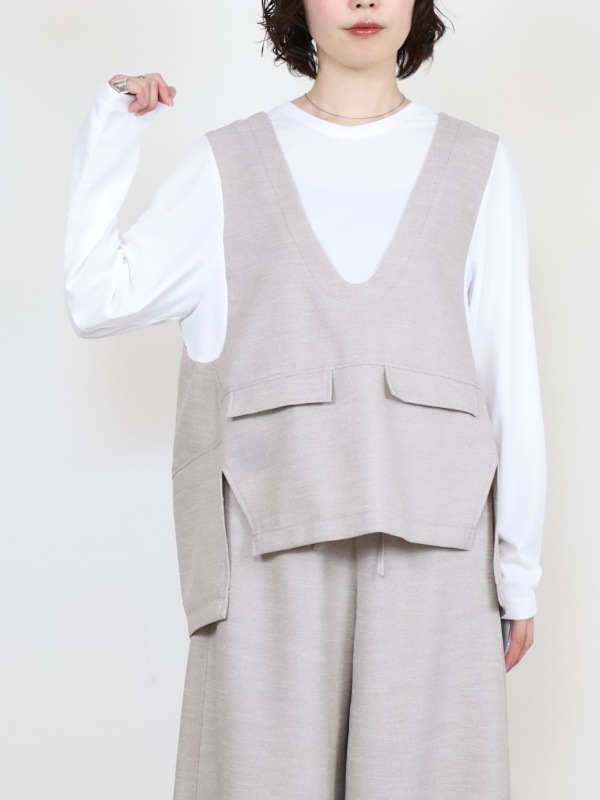 【trois】スラブツイードレイヤードブラウス