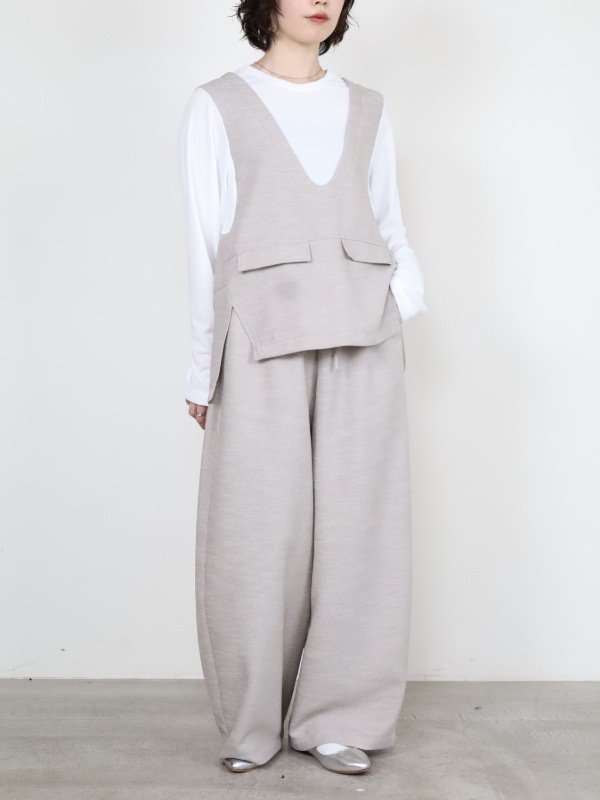 【trois】スラブツイードレイヤードブラウス