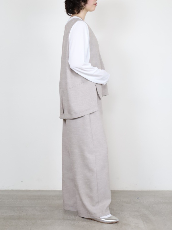 【trois】スラブツイードレイヤードブラウス