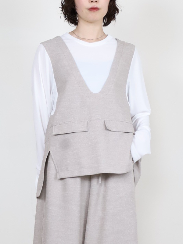 【trois】スラブツイードレイヤードブラウス