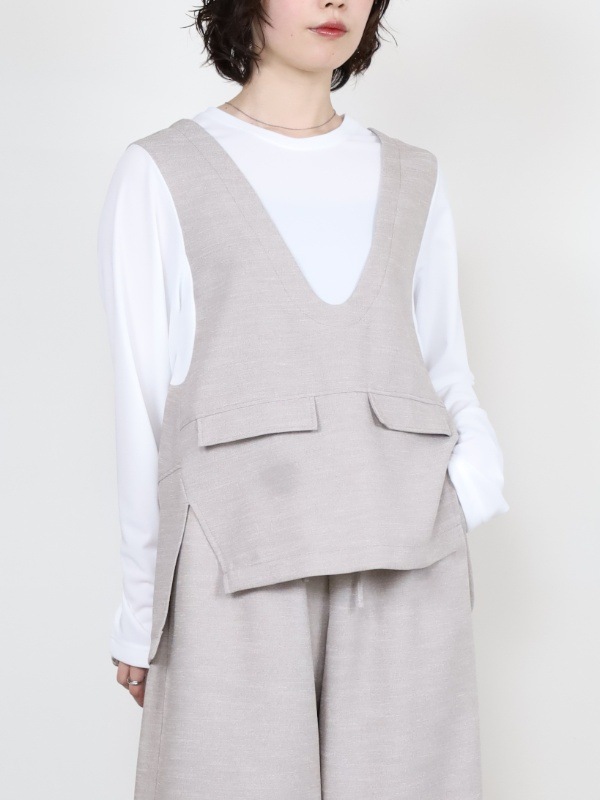 【trois】スラブツイードレイヤードブラウス