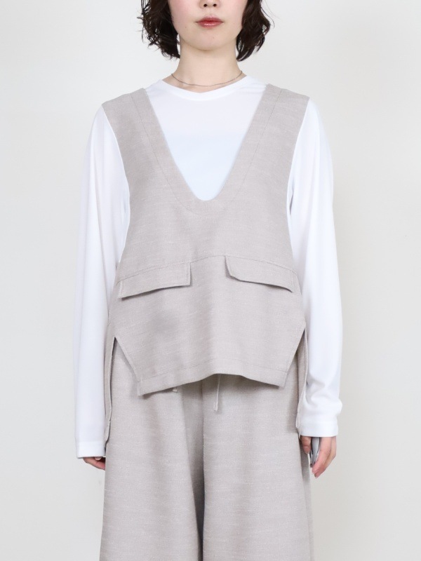 【trois】スラブツイードレイヤードブラウス