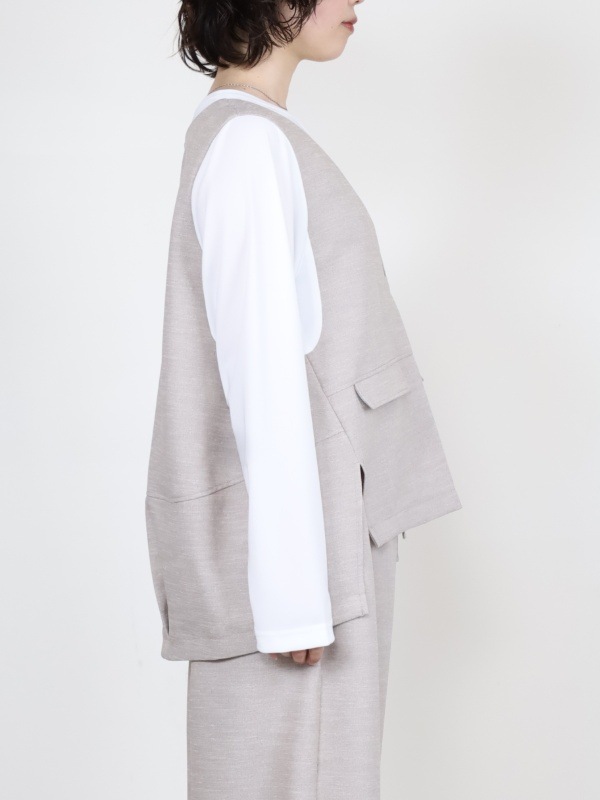 【trois】スラブツイードレイヤードブラウス