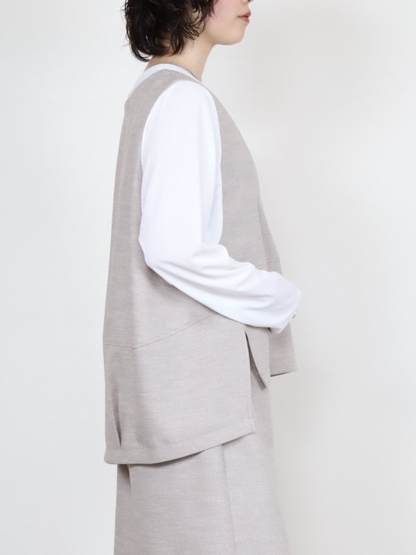 【trois】スラブツイードレイヤードブラウス