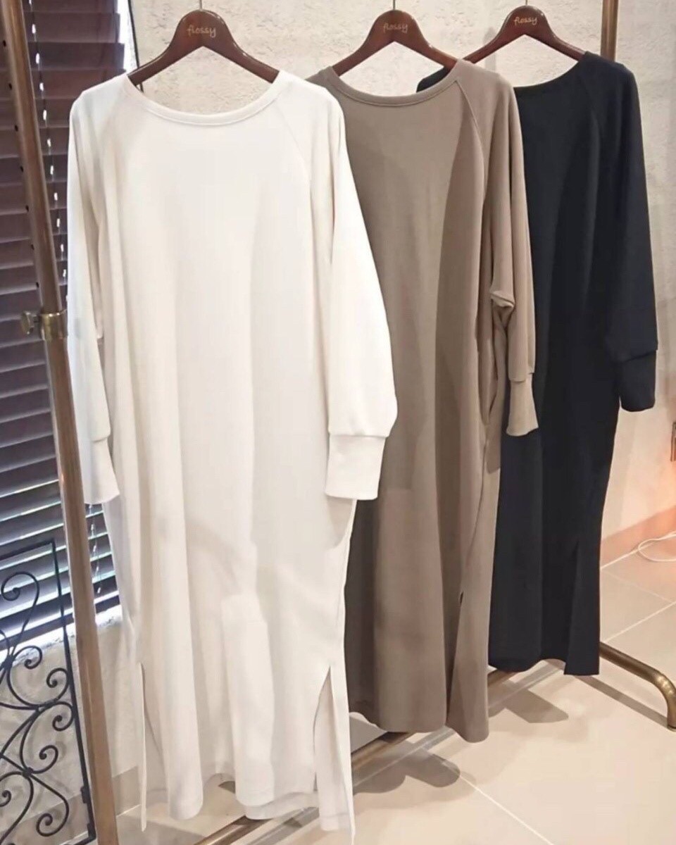 【MICA &DEAL】 ロング丈ダンボールニットワンピ
