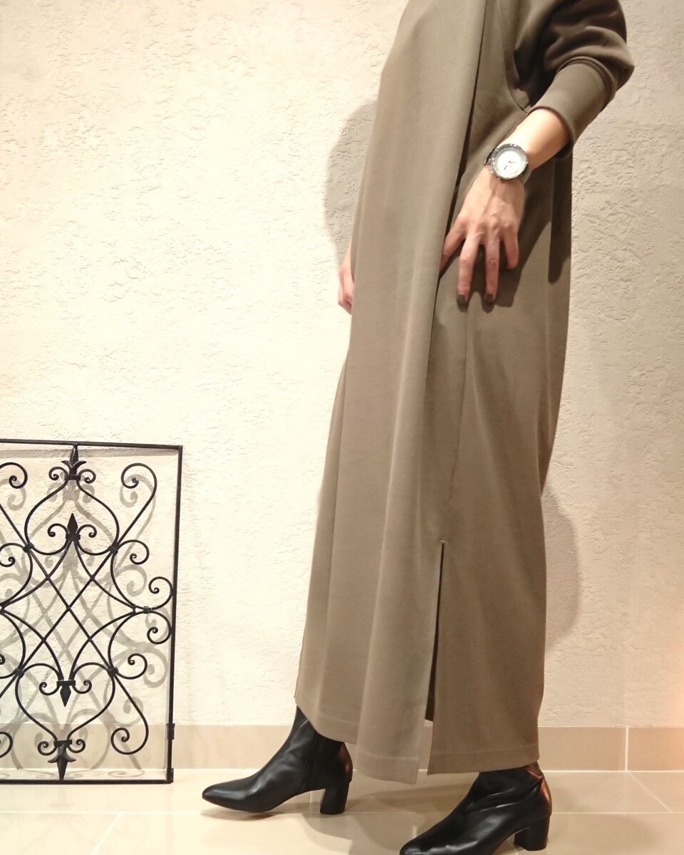 【MICA &DEAL】 ロング丈ダンボールニットワンピ