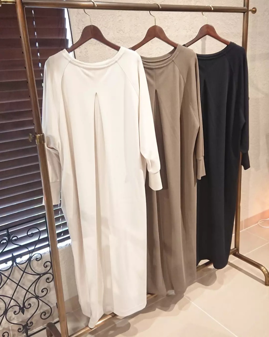 【MICA &DEAL】 ロング丈ダンボールニットワンピ