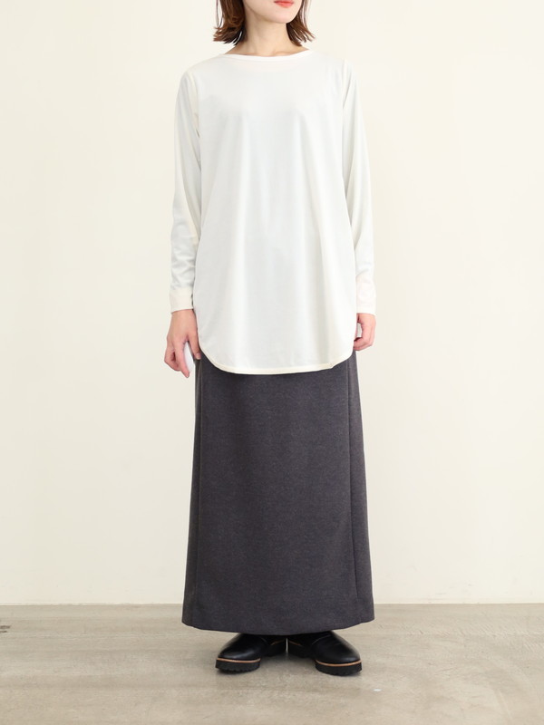 【siro de la bonte】シアーベロアクルーネックトップス