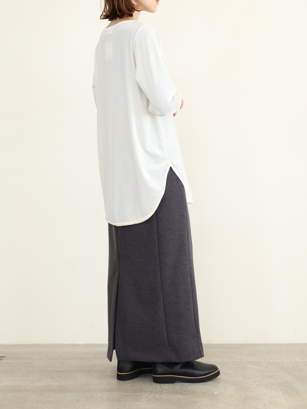 【siro de la bonte】シアーベロアクルーネックトップス