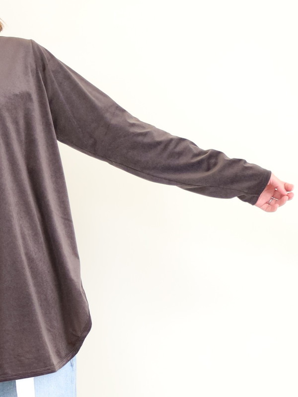 【siro de la bonte】シアーベロアクルーネックトップス